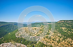 Beautiful landscape of the viewpoint of Las Majadas. Landscape with great cliff in Cuenca. Spain photo