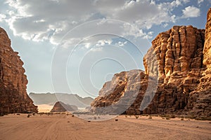 Beautiful Landscape of Wadi Rum in Southern Jordan