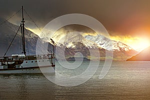 beautiful landscape of wakatipu lake in queentown southland new zealand one of most popular traveling destination