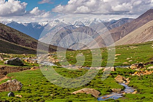 Beautiful landscape of Wari la pass in summer season, Leh, Ladakh region in India