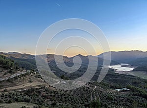 Tranco Reservoir from the Aguilon viewpoint. Segura Ovens, Jaen, Spain. photo