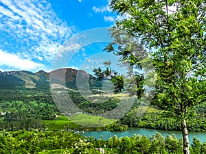 Beautiful landscape with wild forest and Periyar River, Kerala, India