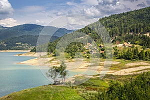 Beautiful landscape of Zaovine lake on Tara mountain