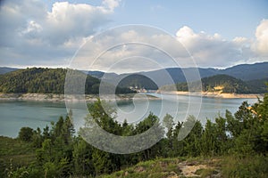 Beautiful landscape of Zaovine lake on Tara mountain