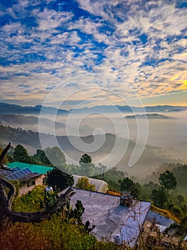 Beautiful Landscapes mountain valley Himalayan mountains range evening sunset