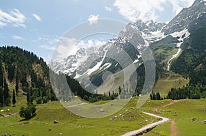 Beautiful landscpae of hill and mountain in Sonamarg, Kashmir,I