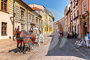 Beautiful old town-Cracow-Poland-horse drawn