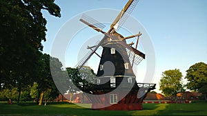 Beautiful large windmill in Kastellet Park in Copenhagen
