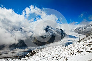 A beautiful and largest glacier, Aletsch Glacier