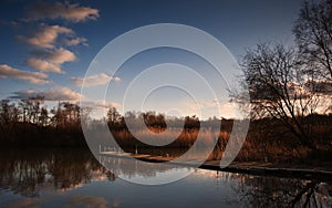 Beautiful late evening sunset landscape