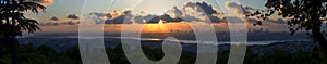 Beautiful late sunset panorama over the European part of Istanbul