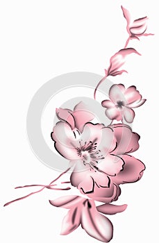 Beautiful latest digital textile design flowers leaves printing