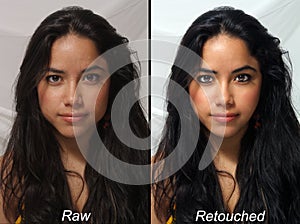 Beautiful Latina, Raw Versus Retouched
