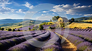 Beautiful lavender landscape in the French countryside.