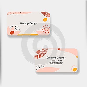 Beautiful layout of the creative director`s business cards.