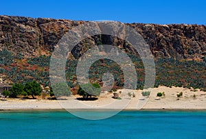 Beautiful lazure bay and  tropical beach at Gramvousa island, Crete, Greece