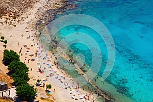 Beautiful lazure bay and  tropical beach at Gramvousa island, Crete, Greece