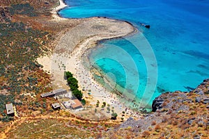 Beautiful lazure bay and  tropical beach at Gramvousa island, Crete, Greece