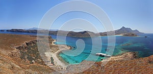 Beautiful lazure bay and  tropical beach at Gramvousa island, Crete, Greece