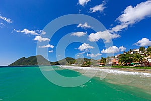 Beautiful Le Diamant beach and village, Martinique