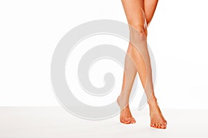 Beautiful legs walking on tip toe