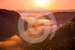 Beautiful Letchworth State Park in the early morning