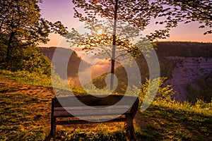 Beautiful Letchworth State Park in the early morning