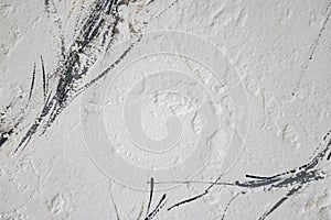 Beautiful light background texture with black and grey lines. Abstract background from plaster on wall