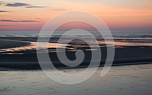 Sunrise or Sunset Ogunquit Beach, Maine at Low Tide