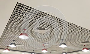 beautiful light set row of designed interior ceiling.