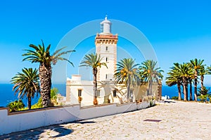 Beautiful Lighthouse of Cap Spartel close to Tanger city and Gibraltar, Morocco