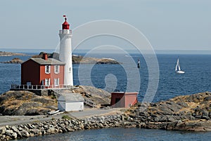 Beautiful lighthouse on the rocks