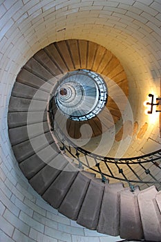 Beautiful lighthouse staircase interior