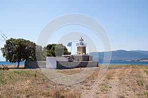 The beautiful lighthouse in Vasilina, North Evia, Greece