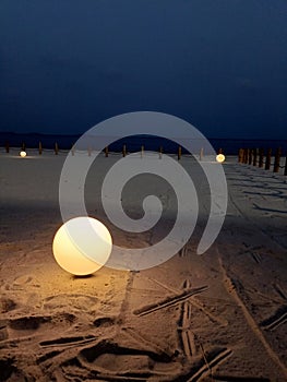 The beautiful lights on the beach