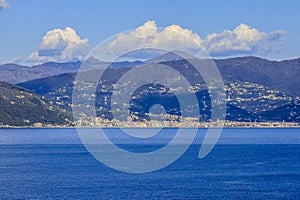 Beautiful Ligurian Sea and seacoast seen from Portofino,northern Italy