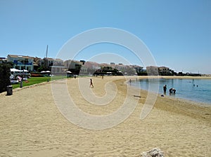 The beautiful Limassol Marina Beach or Golden Beach Limassol in Cyprus