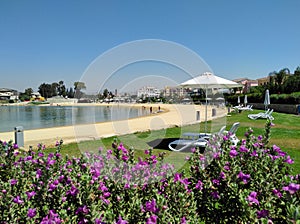 The beautiful Limassol Marina Beach or Golden Beach Limassol in Cyprus