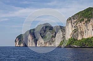 Beautiful limestone rock of Ko Phi-Phi, tropical island, Krabi P