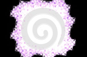 Beautiful line art illustration with fractal white purple on black background.Beautiful abstract background