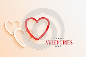 Beautiful line hearts elegant valentines day background