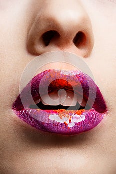 Beautiful lips creative make-up