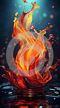 Beautiful Liquid Flame Abstract Background