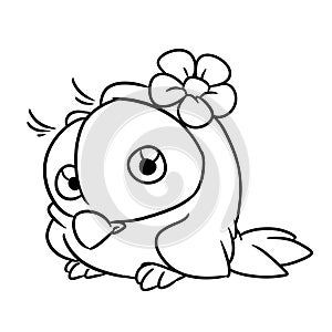 Beautiful little bird girl animal illustration cartoon coloring character