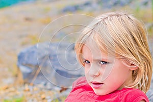 Beautiful Little Blond Girl Relaxing