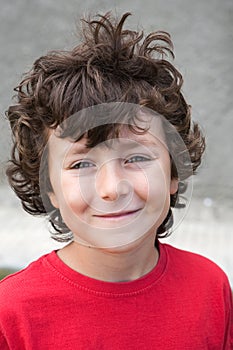 Beautiful little boy with red shirt