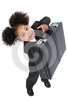 Beautiful Little Business Woman With Briefcase