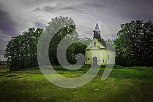 A beautiful little church in the field