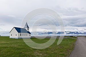 Beautiful little church in Hofsos, Iceland