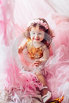 Beautiful little girl celebrating birthday party